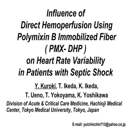 Endotoxin absorption therapy restored autonomic function of patients with sep...
