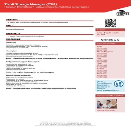Tsm formation-tivoli-storage-manager-tsm | PDF