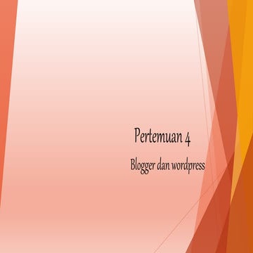 Pertemuan 4 Teknologi Sosial Media Blog dan Wordpress