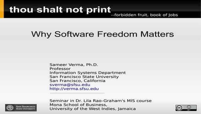 Thou Shalt not Print: Why Software Freedom Matters