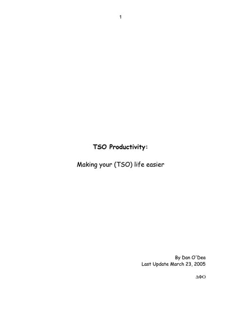 TSO Productivity