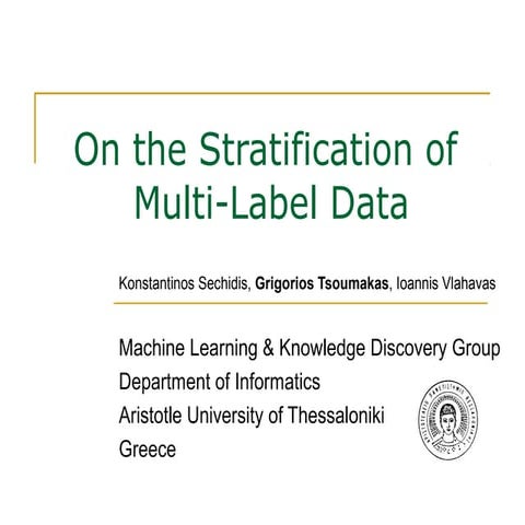 On the Stratification of Multi-Label Data