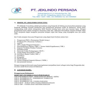 BIRO JASA  PT. JEKLINDO CONSULTING