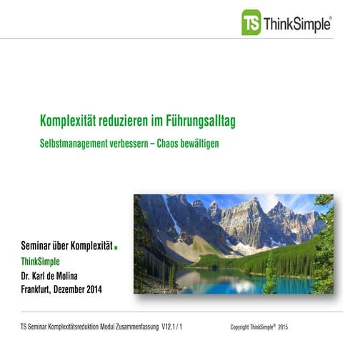 Komplexitätsreduktion Zusammenfassung 12.1