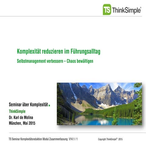 TS Seminar Komplexitätsreduktion Zusammenfassung 14.1