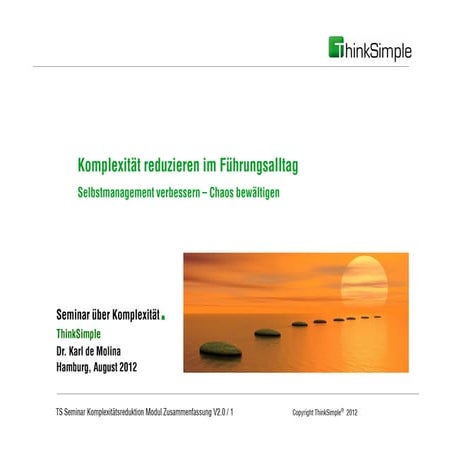 TS Seminar über Komplexitätsreduktion für Führungskräfte