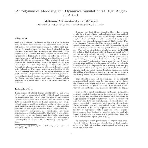 Goman, Khramtsovsky, Shapiro (2001) – Aerodynamics Modeling and Dynamics Simu...