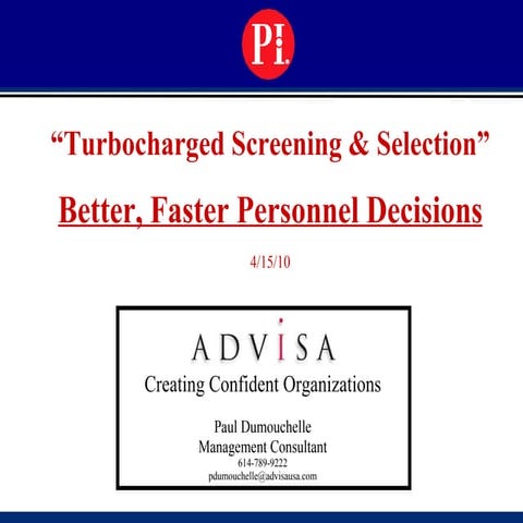 TSS - Turbocharged Screening And Selection