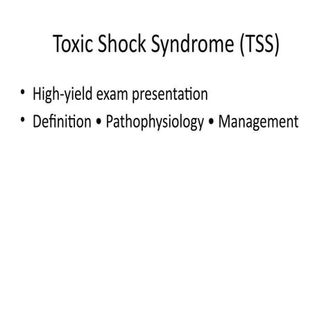 Toxic shock syndrome | PPTX