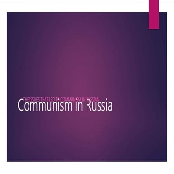Communism in russia 1900 1940 | PPTX