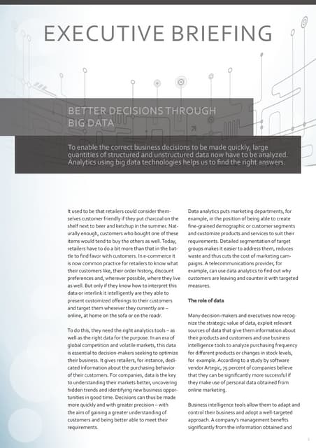 Mejorar la toma de decisiones con Big Data