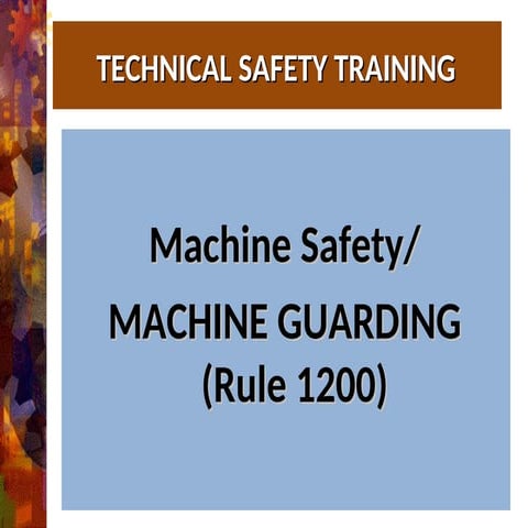 Machine Guarding Ppt | PPT