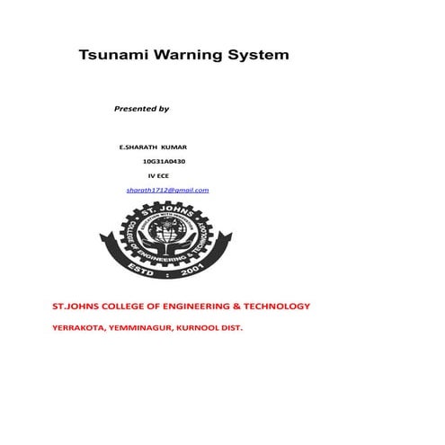 Tsunami Warning System Ppt