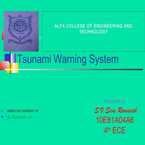 Tsunami Warning System Ppt