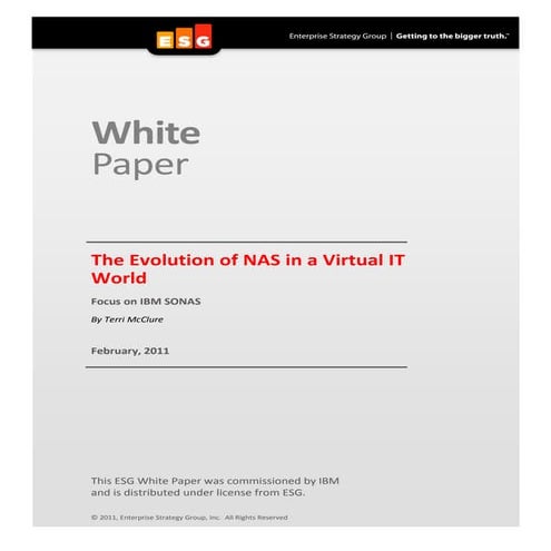 ESG white paper: The Evolution of NAS in a Virtual IT World 
