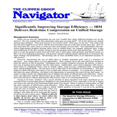 Significantly Improving Storage Efficiency — IBM Delivers Real-time Compressi...