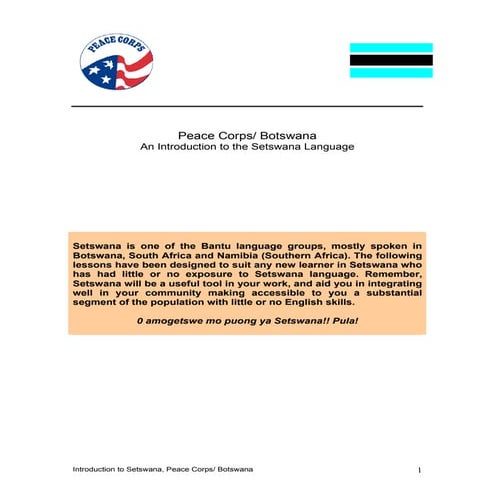 Basic Tswana Language Course