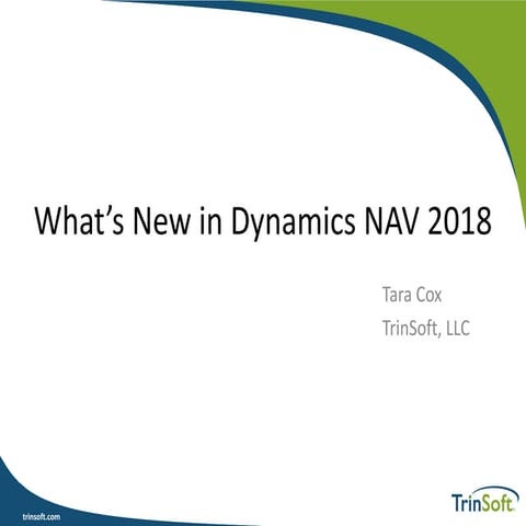 What's New in Microsoft Dynamics NAV 2018