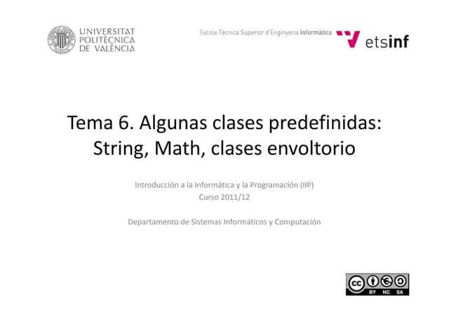 Introducción a la programación y la informática. Tema 6