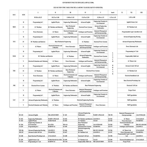Time table of engineering college in.pdf