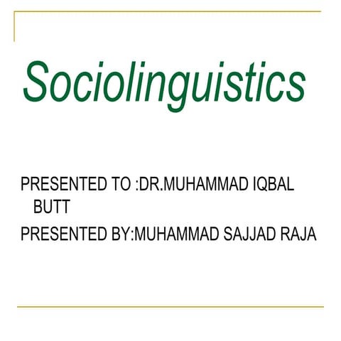 Tt   sociolinguistics