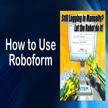 Robo Form Power User Guide | PDF