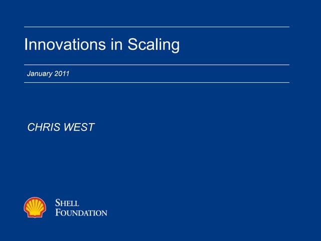 Innovations in Scaling
