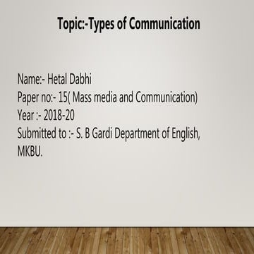 Types of Communication