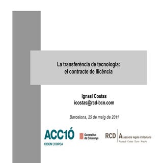 Contracte de Llicència. Transferènc...
