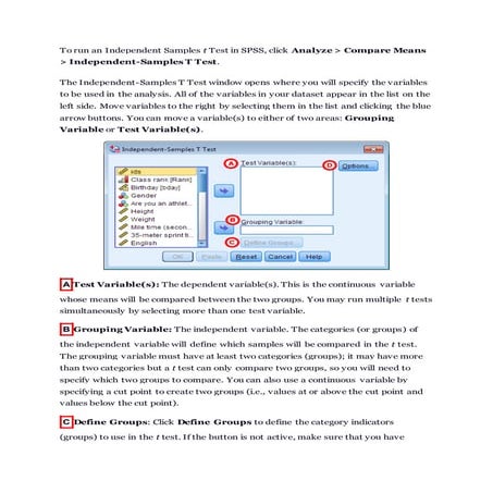 T - test  independent samples