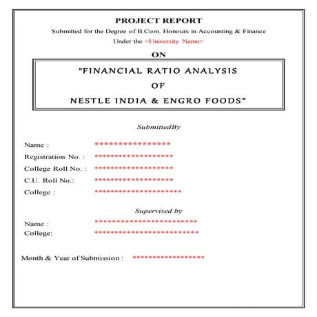 Financial Ratio Analysis