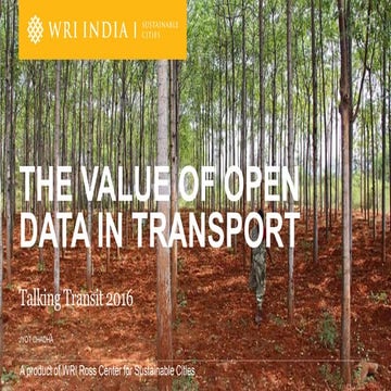 The Value of Open Data in Transport
