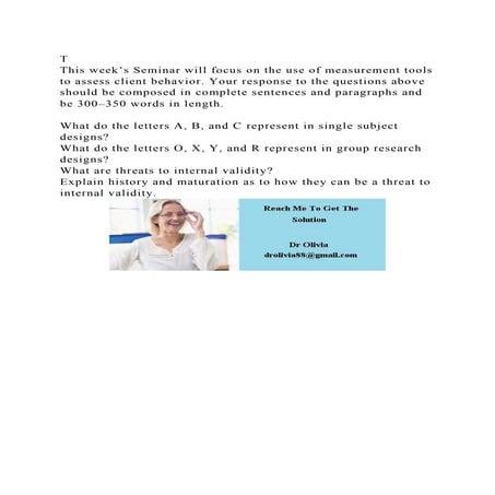 TThis Week s Seminar Will Focus On The Use Of Measurement Tools To docx