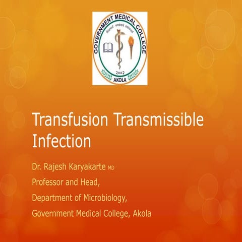 Transfusion Transmissible Infections
