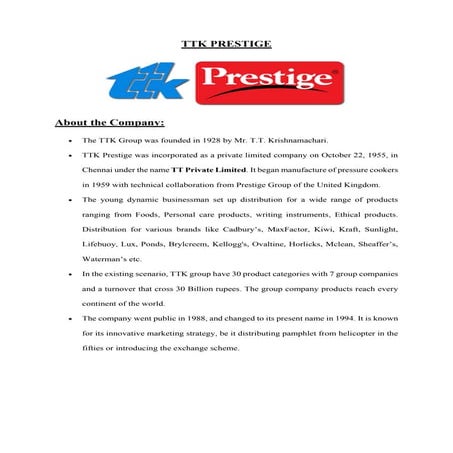 Ttk prestige | PDF