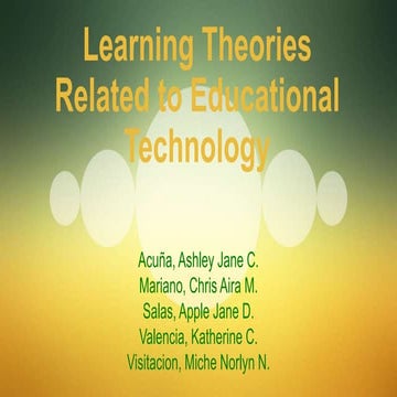 Learning theories related to educational technology