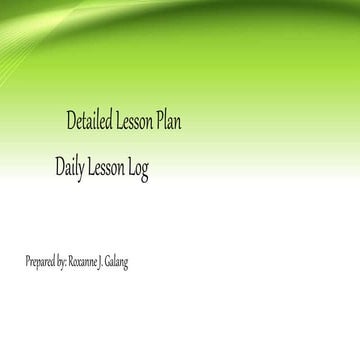 daily log lesson plan and detailed lesson plan