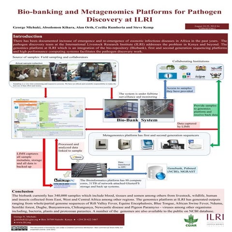 Bio-banking and metagenomics platforms for pathogen discovery at ILRI