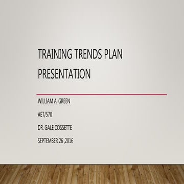 Training Trends Plan Presentation
