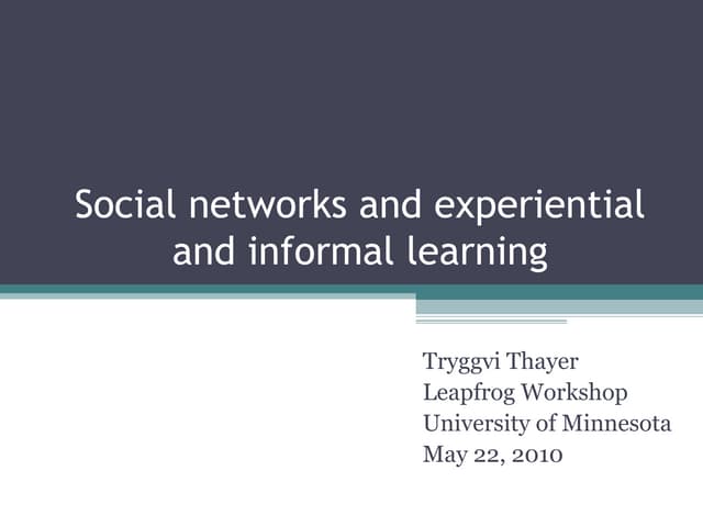 Social networks/networking and learning