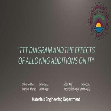 Temperature Time Transformation Diagram (TTT Diagram) | PPTX