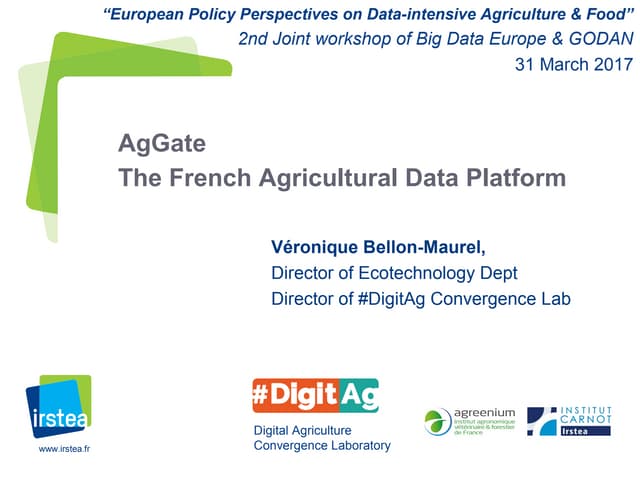 BDE SC2 Workshop 3: AgGate: the French Agricultural Data Platform