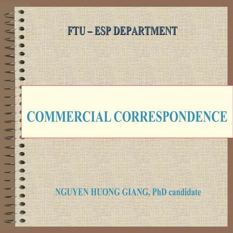 COMMERCIAL CORRESPONDENCE 