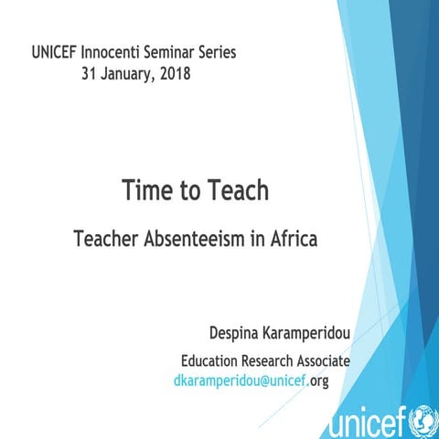 Time to Teach: Teacher Absenteeism in Africa