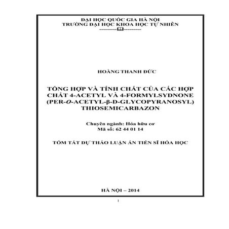 TỔNG HỢP VÀ TÍNH CHẤT CỦA CÁC HỢP  CHẤT 4-ACETYL VÀ 4-FORMYLSYDNONE  (PER-O-A...