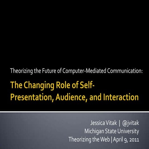 Theorizing the Future of Computer-Mediated Communication: The Changing Role o...