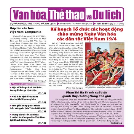 Toàn cảnh văn hóa, thể thao và du lịch - Số 1018