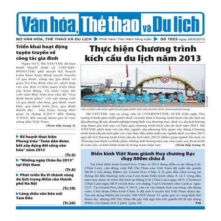 Toàn cảnh văn hóa, thể thao và du lịch - Số 1023 - vanhien.vn