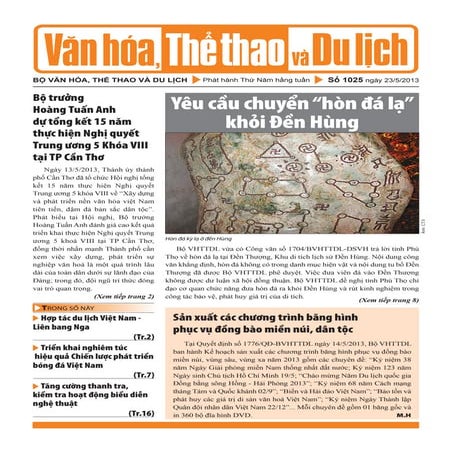 Toàn cành văn hóa, thể thao và du lịch - Số 1025 (vanhien.vn).