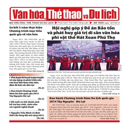 Toàn cảnh văn hóa, thể thao và du lịch - Số 1033 (vanhien.vn)